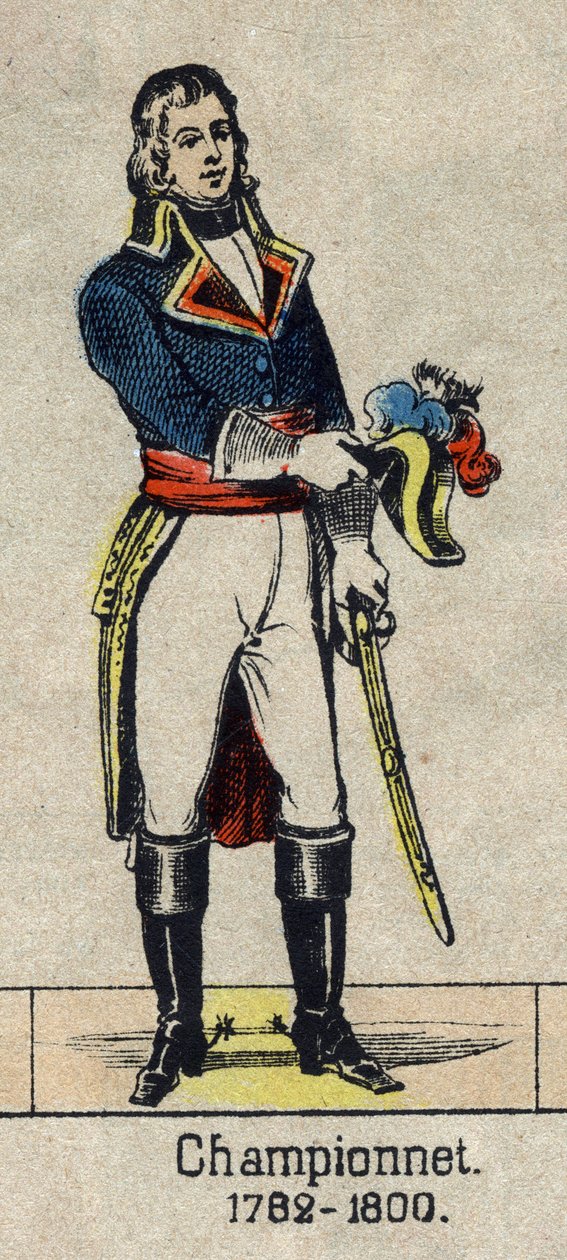 法国将军让-艾蒂安-沙佩特（1762-1800）的肖像。19世纪末的埃皮纳尔图像。 作者 法语学校