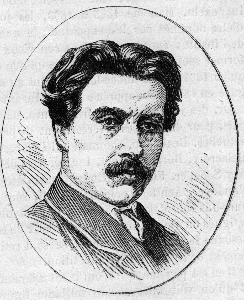 法国雕塑家Jean Falguiere（1831-1900）的肖像。1874年5月2日《世界画报》第890期的版画。 作者 法语学校