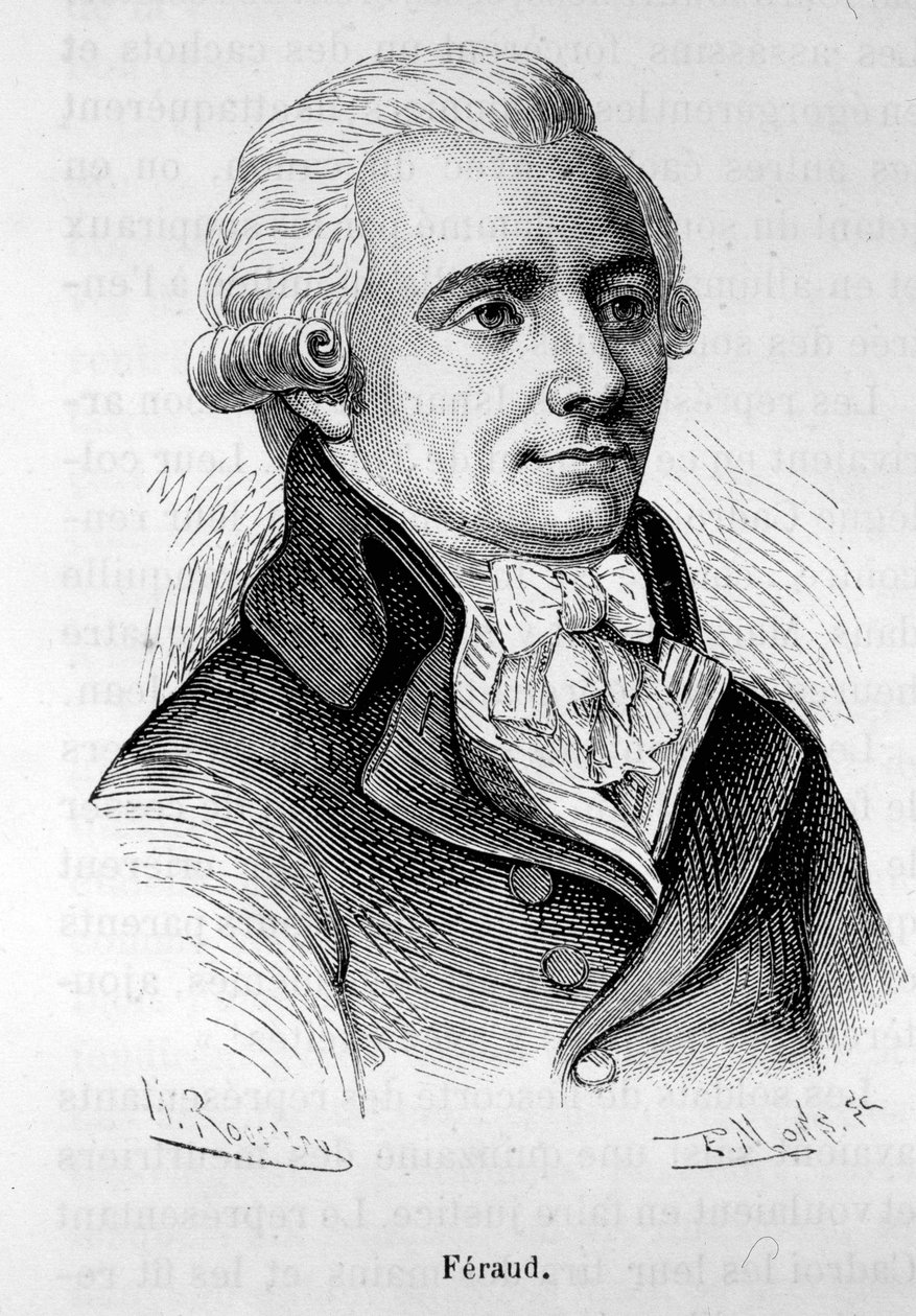 法国政治家Jean Feraud（或Ferraud）的肖像（1764-1795）--载于亨利-马丁的《法国历史》。 作者 法语学校