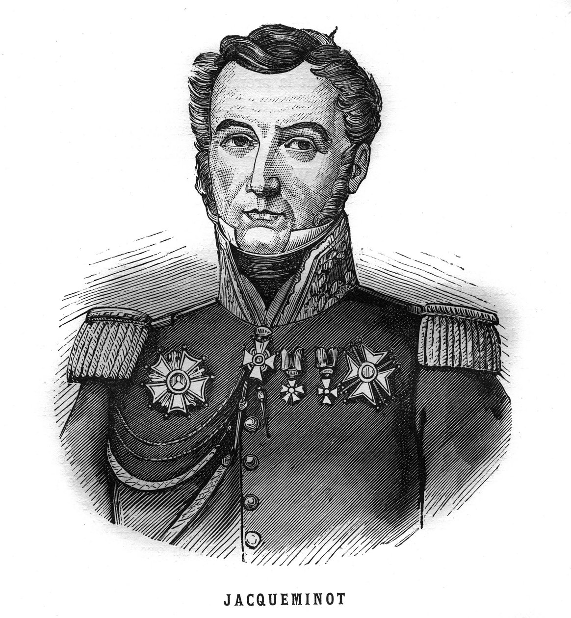 让-弗朗索瓦-雅克米诺的肖像，哈姆子爵（1787-1865），法国将军和政治家。雕刻在 "Les Illustrations De L