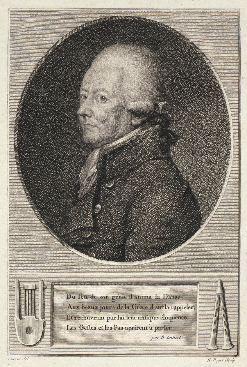 Jean Georges Noverre（1727-1810）的肖像由B. Roger雕刻 作者 法语学校
