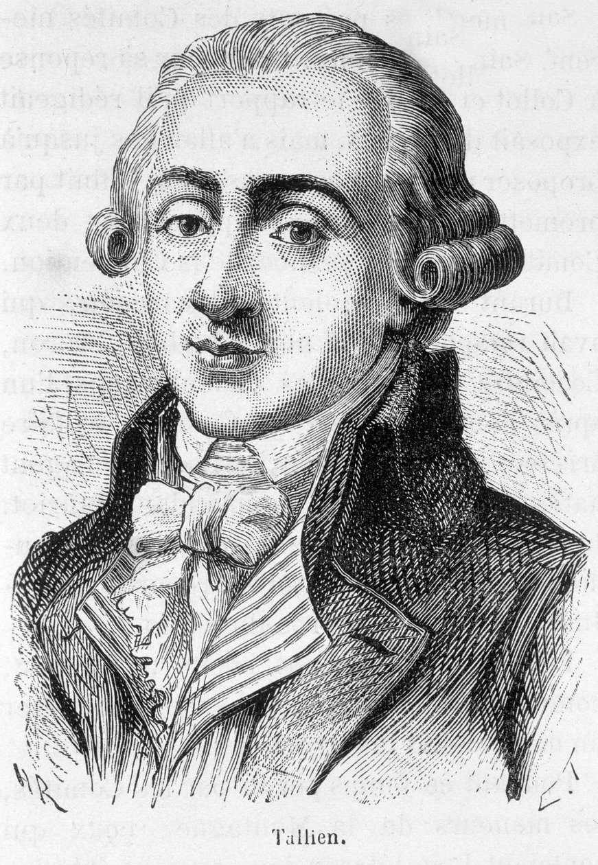 法国政治家让-兰伯特（Jean-Lambert）-塔利安的画像（1767-1820）--载于亨利-马丁的《法国历史》。 作者 法语学校
