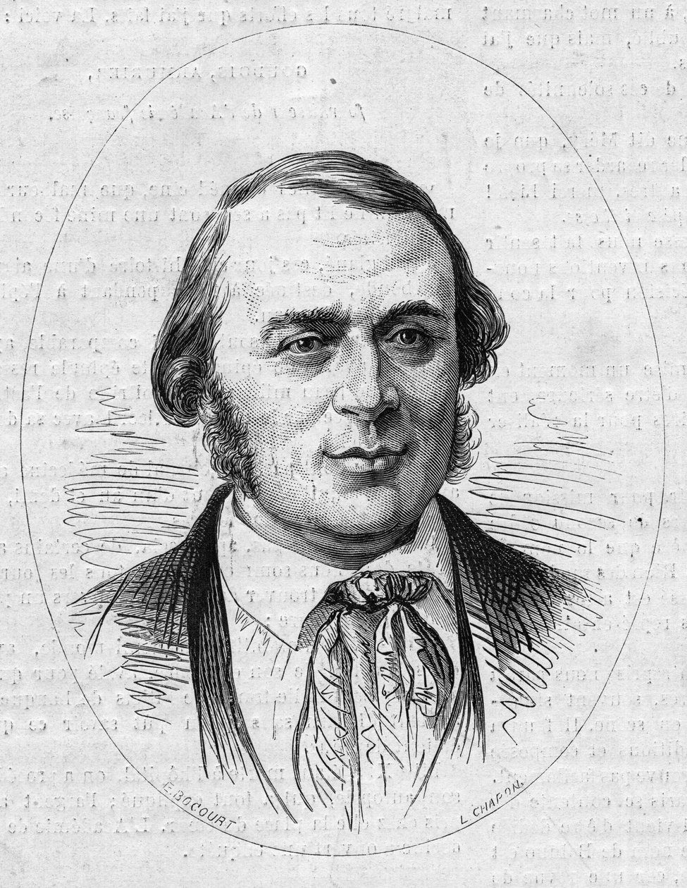 Jean Louis Rodolphe Agassiz (1807-1873)的肖像，美国博物学家。1873年12月27日《世界画报》第872期的版画。 作者 法语学校