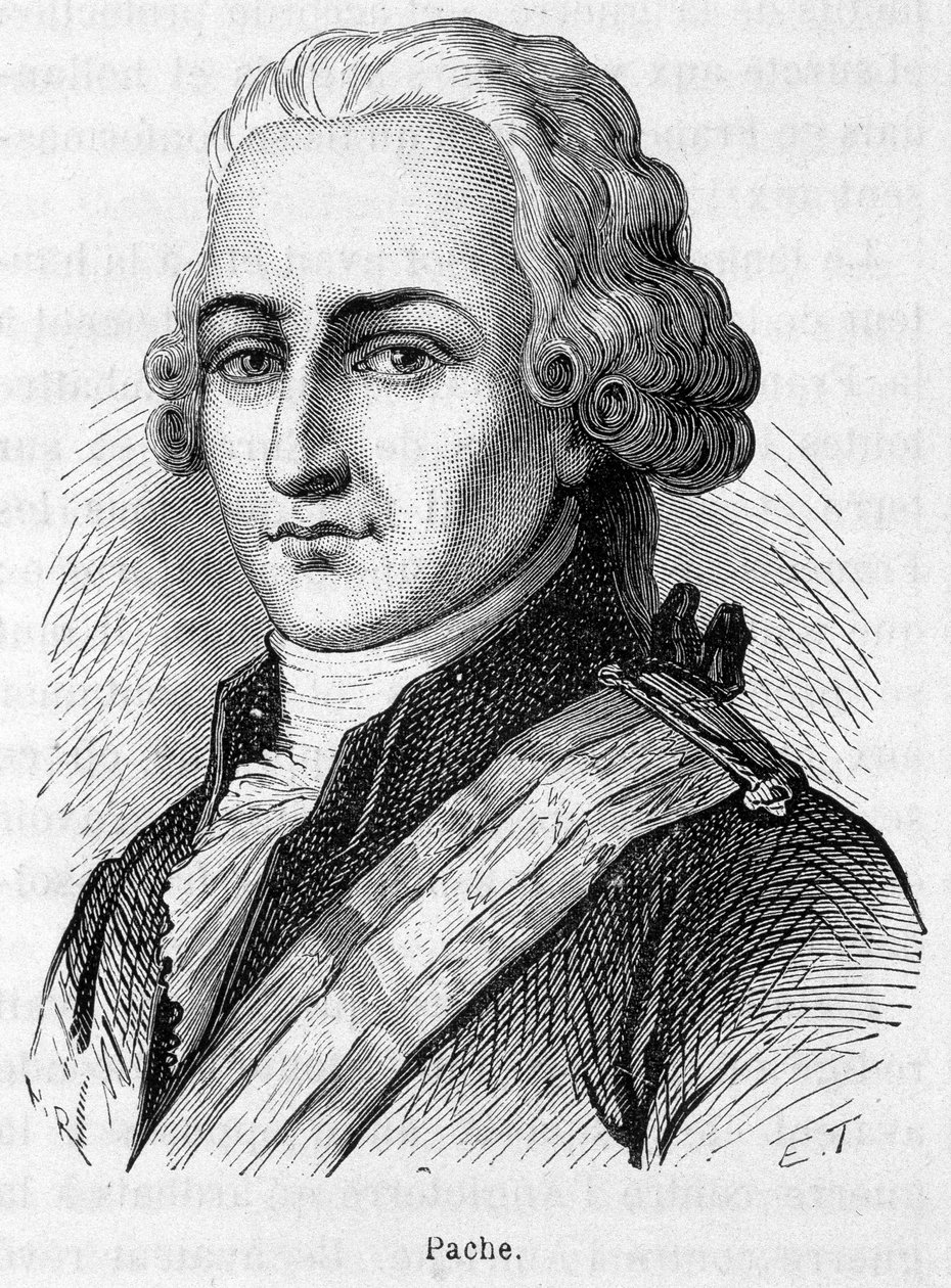 让·尼古拉斯·帕什 (Jean Nicolas Pache)（1746-1823 年）的肖像，法国政治家，他在公共纪念碑上刻上了法兰西共和国的座右铭：“自由，平等博爱”——雕刻 作者 法语学校