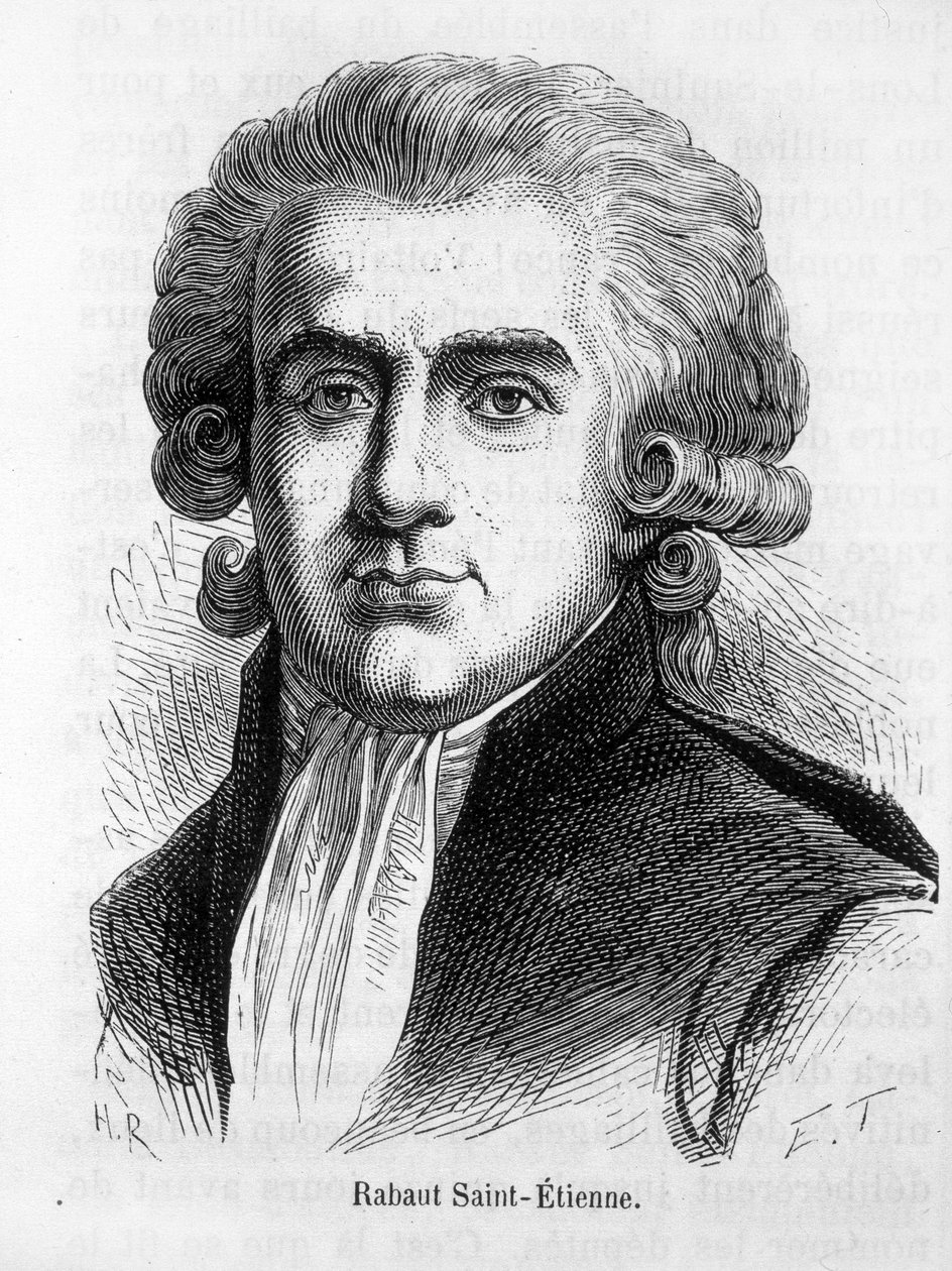 Portrait of Jean Paul Rabaut St Etienne, French politician (1743 - 1793) - in “” L