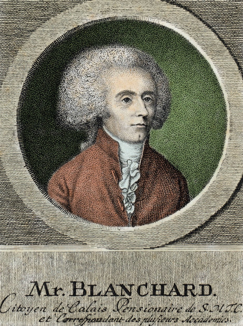 让-皮埃尔（Jean-Pierre）-布兰查德（1753-1809）的画像，法国航空家。 作者 法语学校