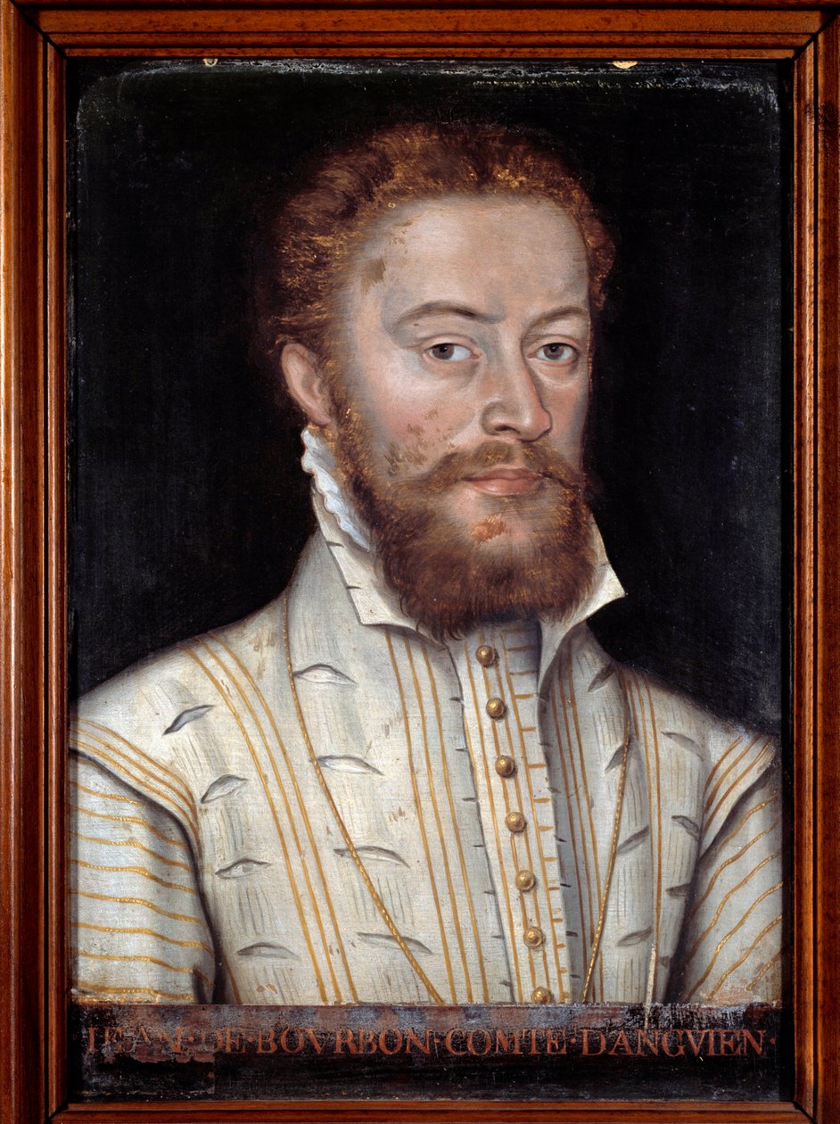 让·德·波旁·旺多姆 (Jean de Bourbon Vendome) 的肖像，苏瓦松伯爵 (1528-1557)。 无名法国画 作者 法语学校