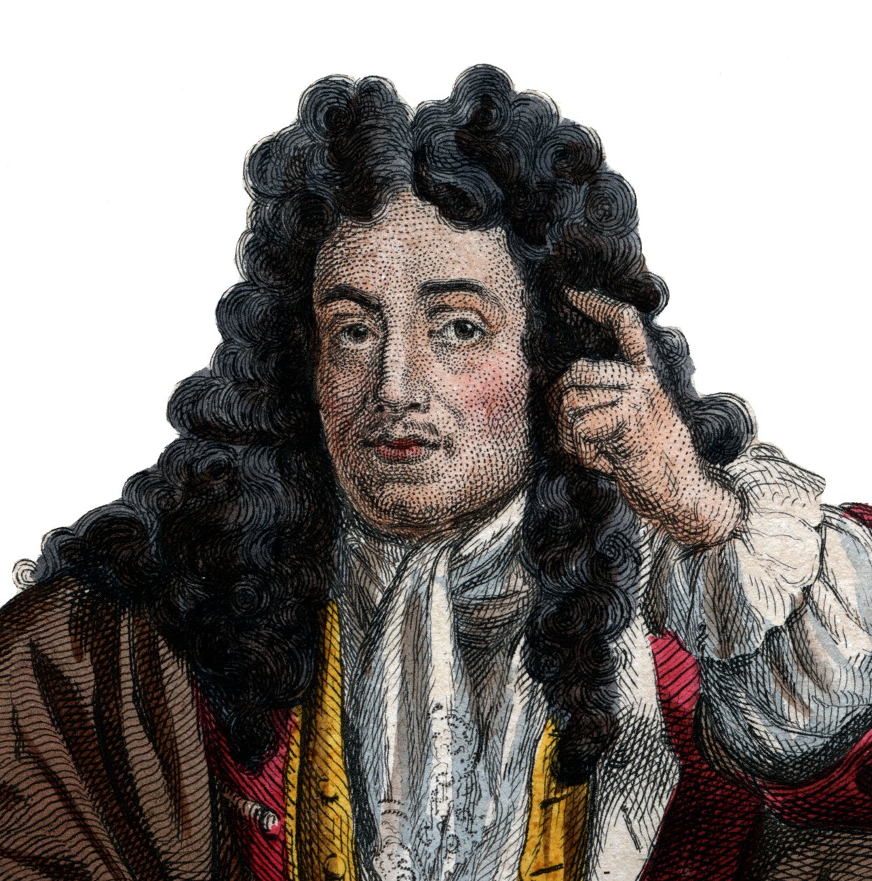 Jean de La Bruyere（Labruyere）（1645-1696）的肖像，法国散文家和道德家。 作者 法语学校