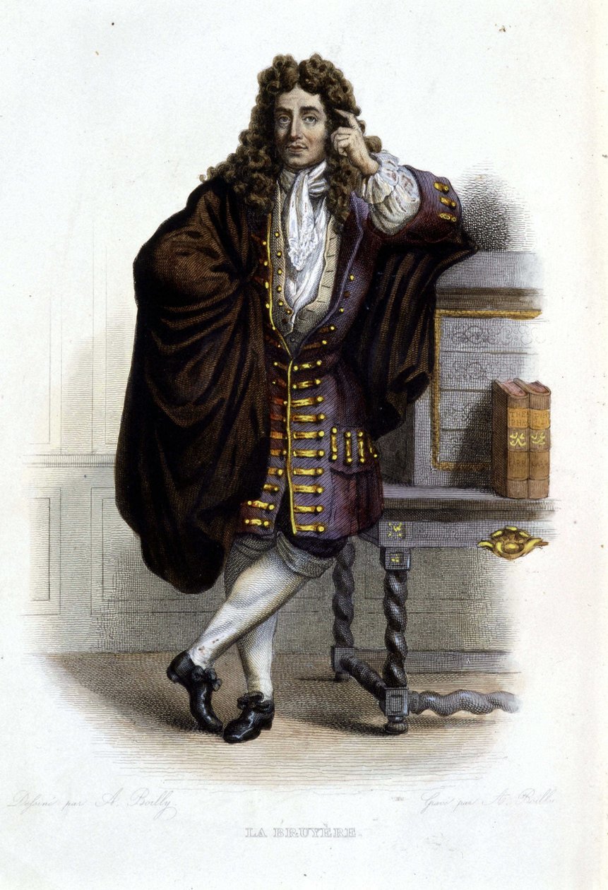 法国作家和道德家Jean de La Bruyere(1645-1696)的画像，见Ed.Mennechet, "Le Plutarque francais"（法语）。 作者 法语学校