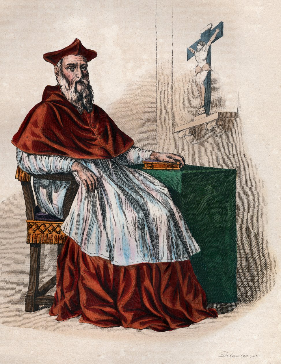 Jean du Bellay（1492-1560），法国红衣主教和外交官的肖像。 作者 法语学校
