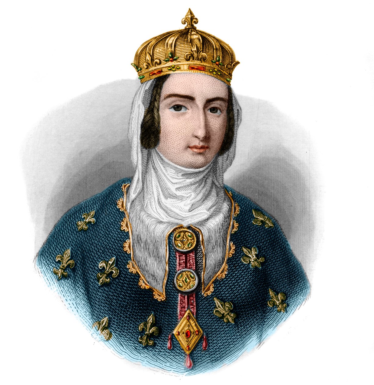 Navarre（1273-1305）的女王的女王统治纳瓦拉和女王的法国女王的肖像。 作者 法语学校
