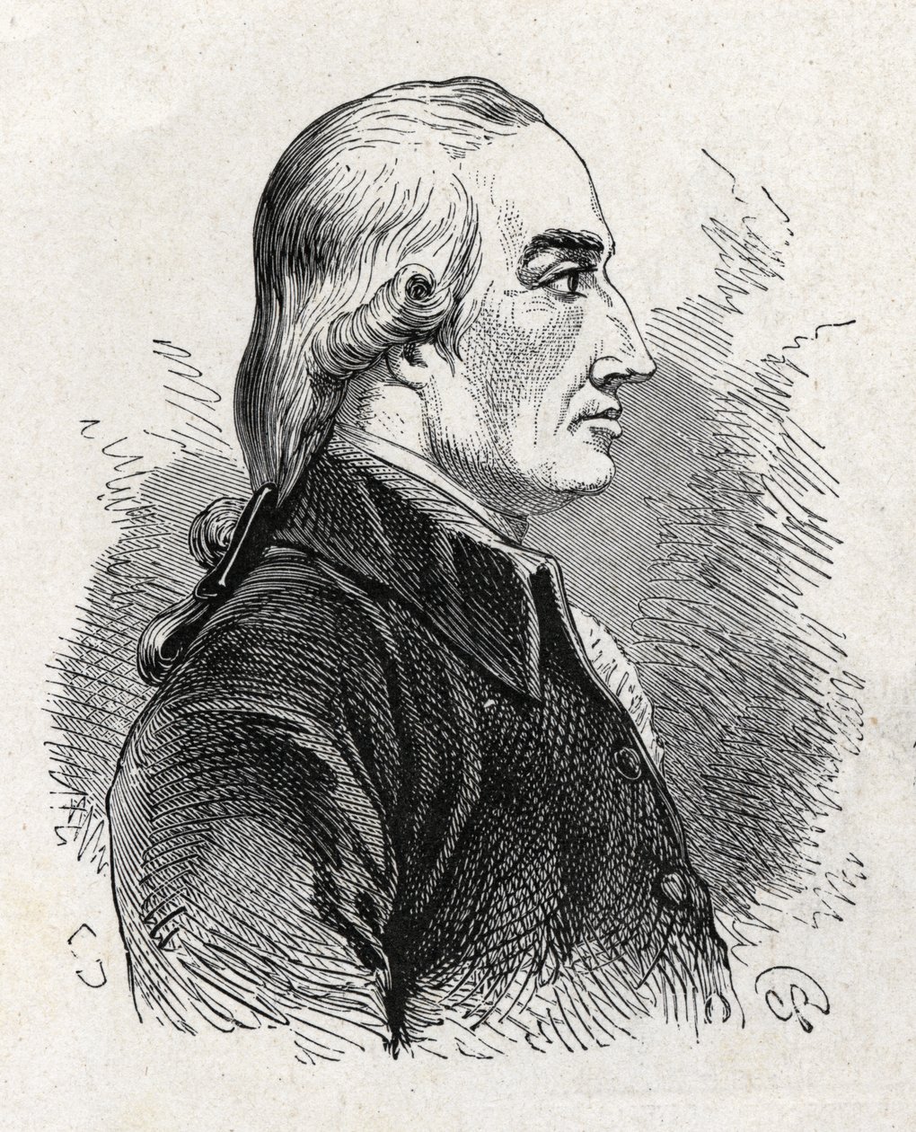 约瑟夫-布莱克（1761 - 1799）的肖像，英国物理学家和化学家（发现氧化镁）--载于《科学专辑；杰出的科学家；伟大的发现》1896。 作者 法语学校