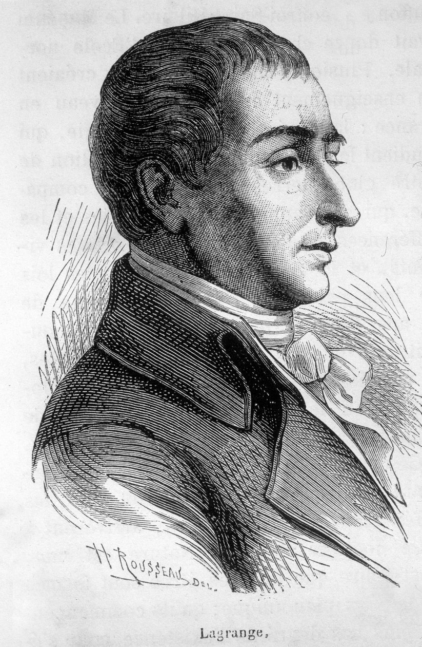 约瑟夫·路易斯的肖像，拉格朗日伯爵 (1736-1813)，法国数学家 - 亨利·马丁的“法国历史” 作者 法语学校