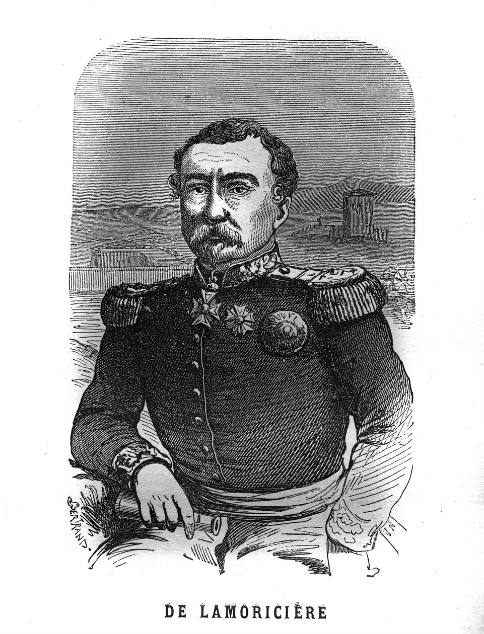 法国将军约瑟夫-万蒂尼（Joseph Vantini）（1808-1866）的肖像，dit Youssouf。在 "Les Illustrations De L