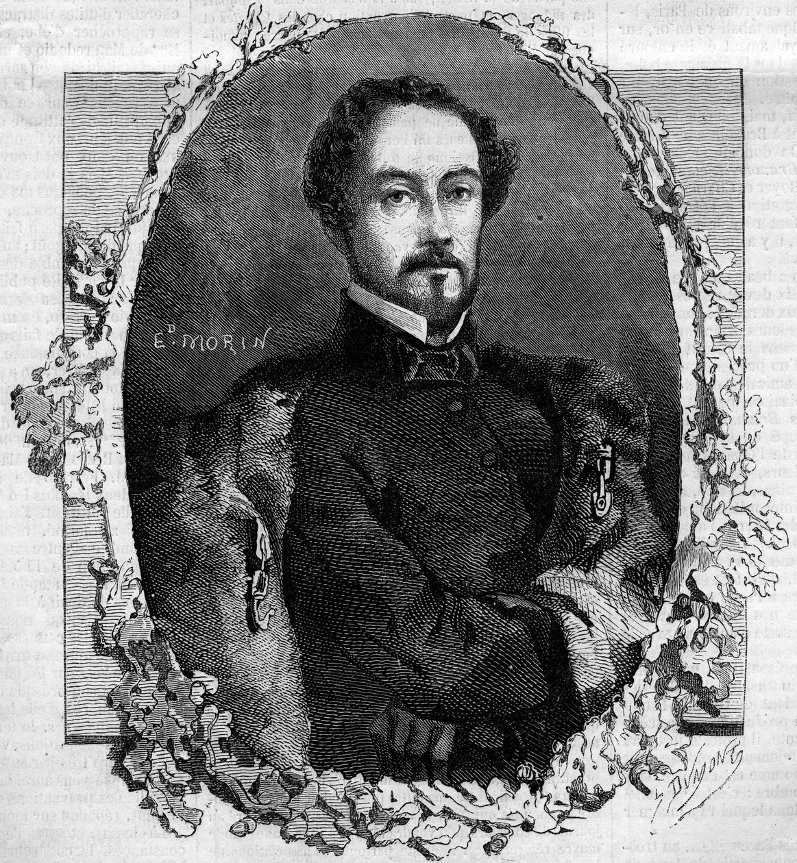 西班牙将军和政治家胡安-普里姆-普拉茨（Juan Prim y Prats）（1814-1870）的肖像，罗伊斯伯爵。1860年5月3日《世界画报》第151期上的版画。 作者 法语学校