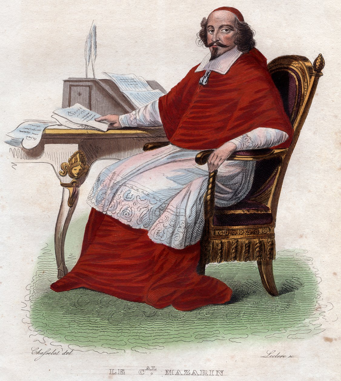 Jules Mazarin（1602-1661），法国意大利红衣主教，外交官和政治家的肖像。 作者 法语学校