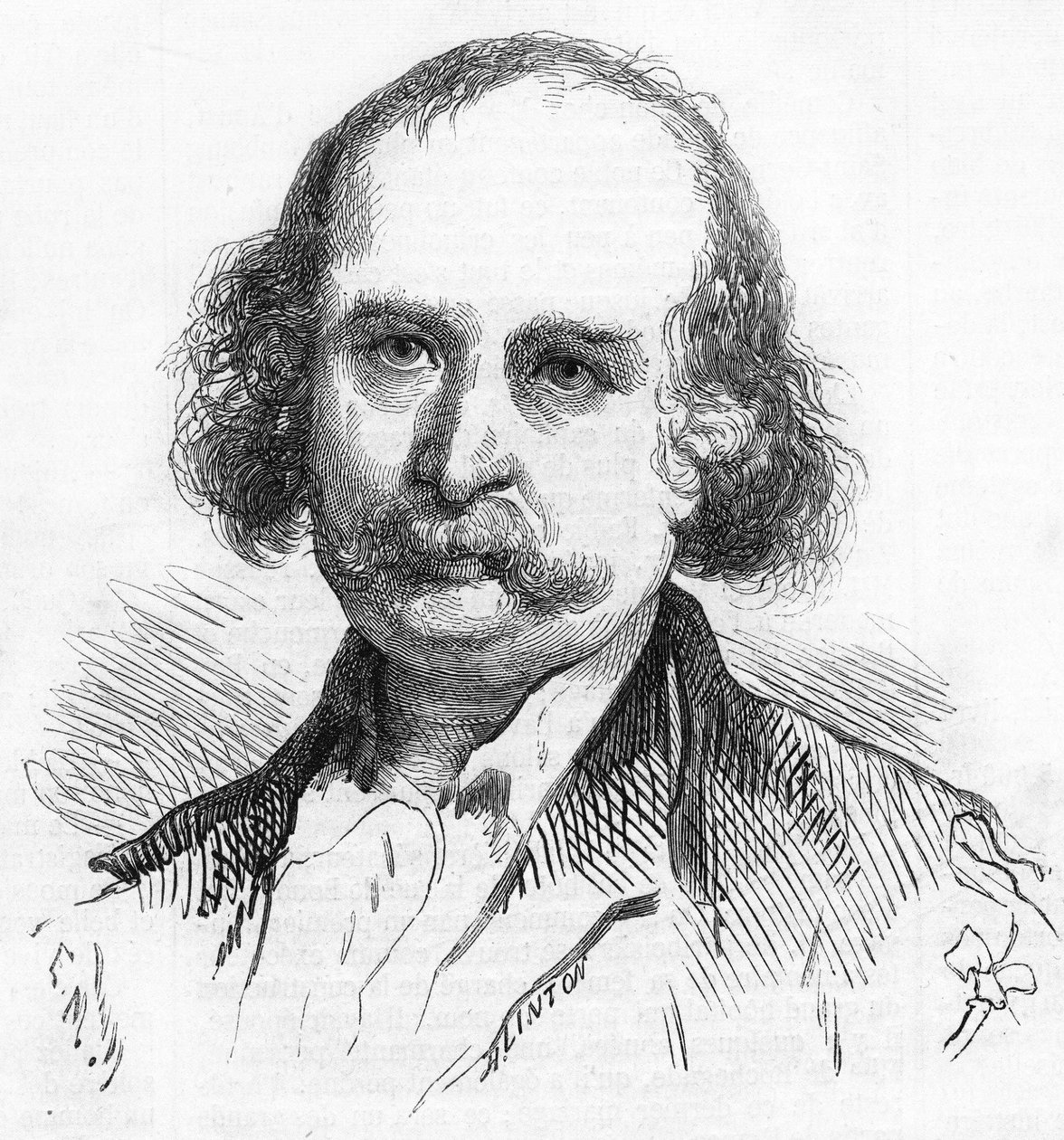 儒勒-桑多（1811-1883）的肖像，法国作家。 作者 法语学校