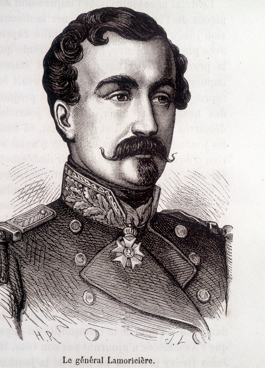 法国将军和政治家拉莫里西埃的肖像（1806 - 1865）。 作者 法语学校