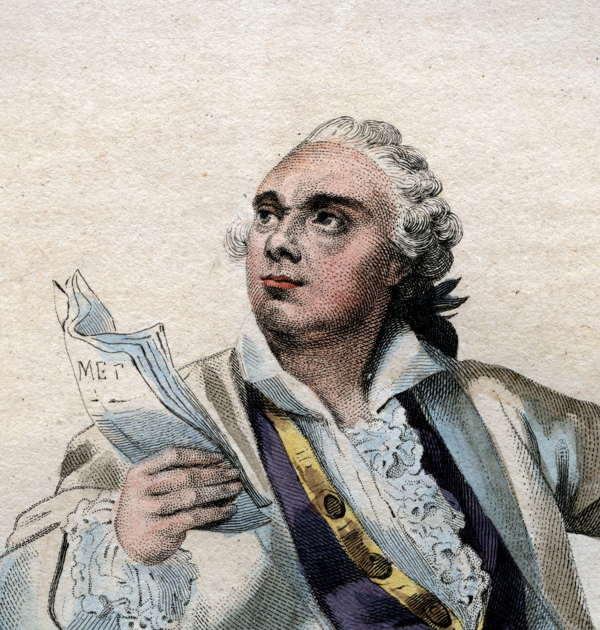 Lekain（1729-1778）的肖像，法国演员。 作者 法语学校
