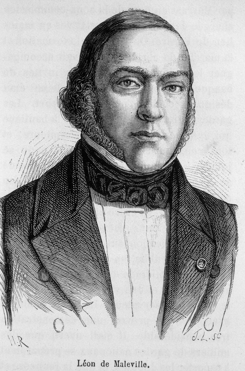 Leon de Maleville的肖像，政治家1803-1879年 作者 法语学校