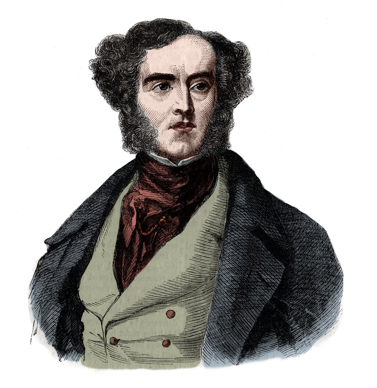 乔治·卡文迪什·本廷克勋爵（1802-1848），英国政治家和运动员的肖像。 作者 法语学校