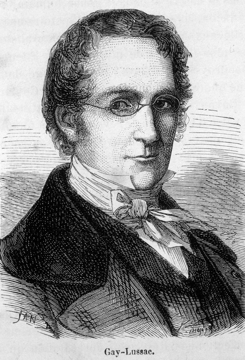 Louis-Joseph Gay-Lussac (Louis Joseph Gay Lussac) (1778-1850)，法国物理学家和化学家的肖像 - 亨利·马丁的“法国历史” 作者 法语学校