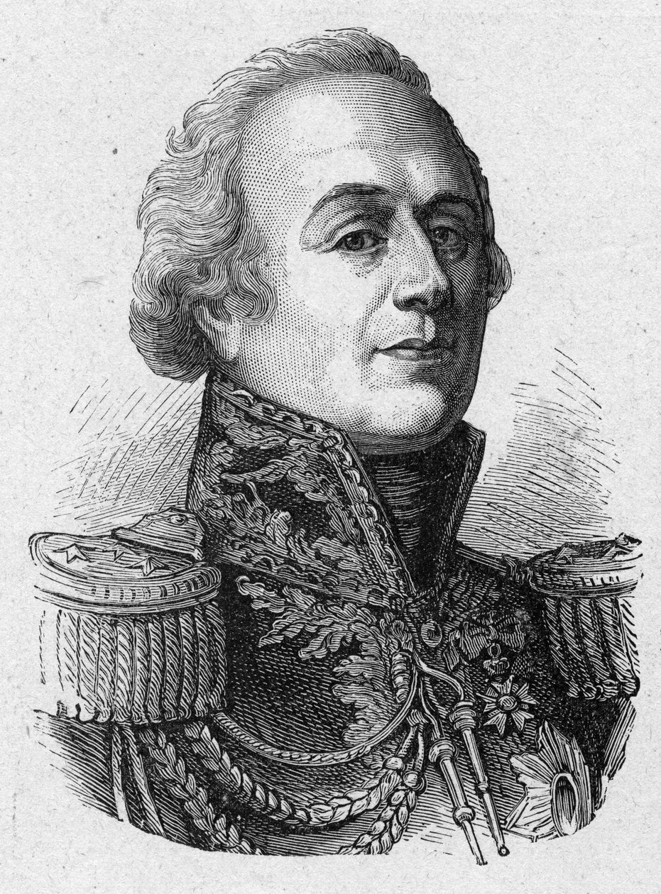 法国伯爵和将军纳博纳-拉拉的路易-玛丽（Louis Marie）肖像（1755 -1813）。 作者 法语学校
