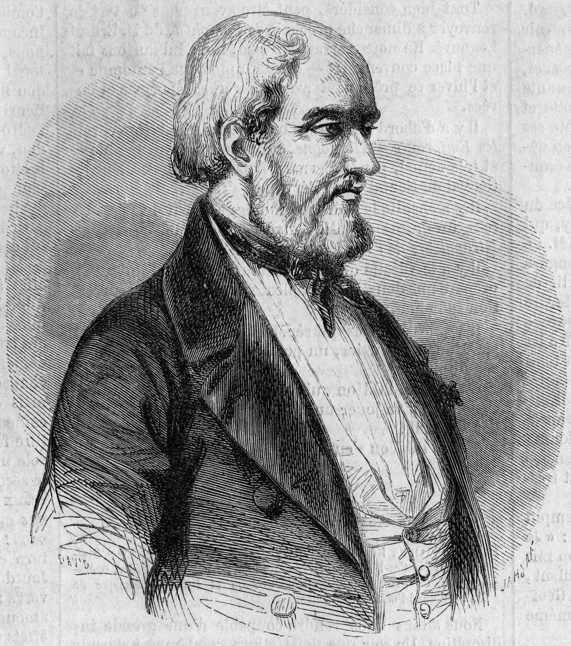 Louis Garneray（1783-1857）的肖像，法国水手、画家和海洋历史学家。10月10日《世界画报》第26期上的版画。 作者 法语学校