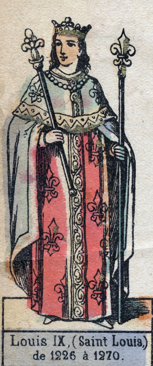 Portrait of Louis IX of France, known as Saint Louis (1214-1270) (dynasty of the Capetians). Illustration late 19th century. 作者 法语学校