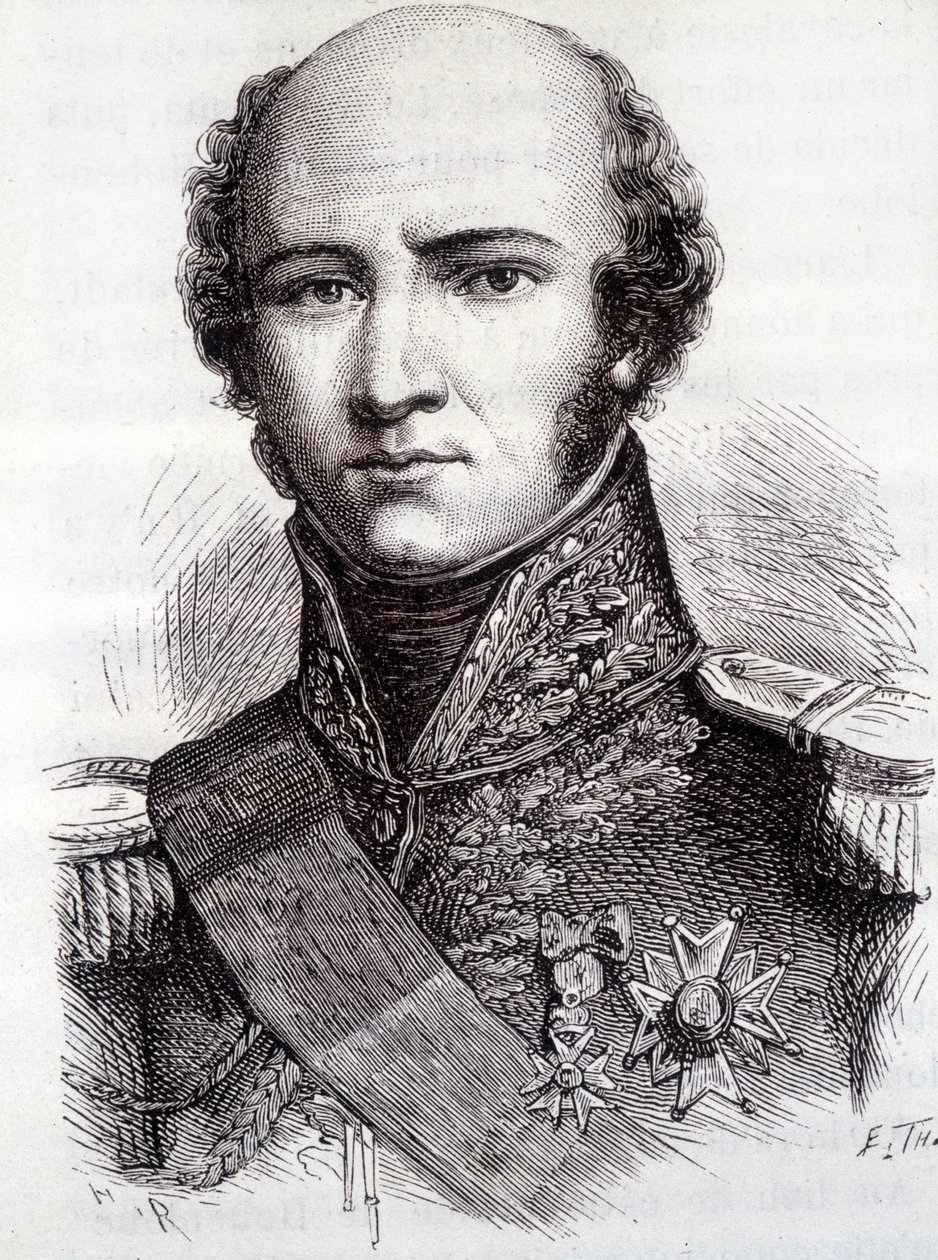 路易斯-尼古拉（Louis-Nicolas）-达武特（1770-1823）的肖像，奥尔斯泰特公爵，埃克穆尔亲王，法国元帅--载于亨利-马丁的《法国历史》。 作者 法语学校