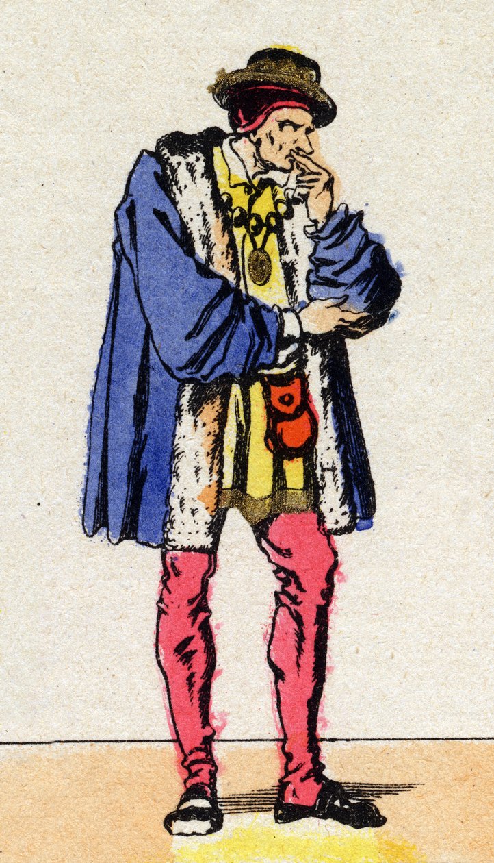 法国国王路易十一（1423-1483）的画像。 作者 法语学校