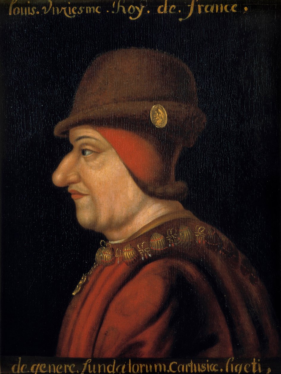 法国国王路易十一 (1423-1483) 的肖像。 17世纪的法国学校。 Plessis les Tours (Plessis les Tours) (Plessis-les-Tours) 作者 法语学校