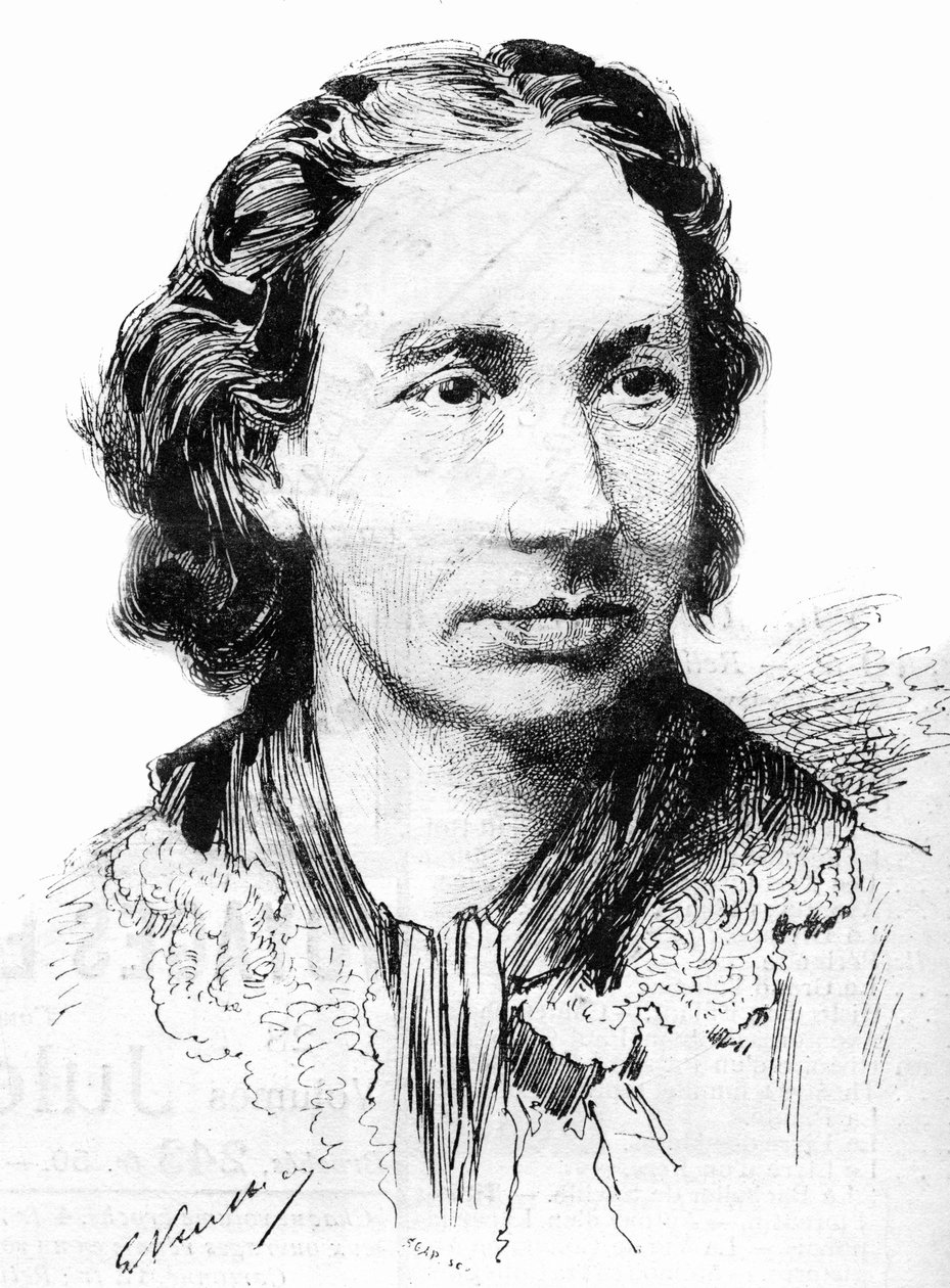 露易丝-米歇尔（1830-1905）的肖像，女权主义活动家和巴黎公社的党员。1887年在这里。 作者 法语学校