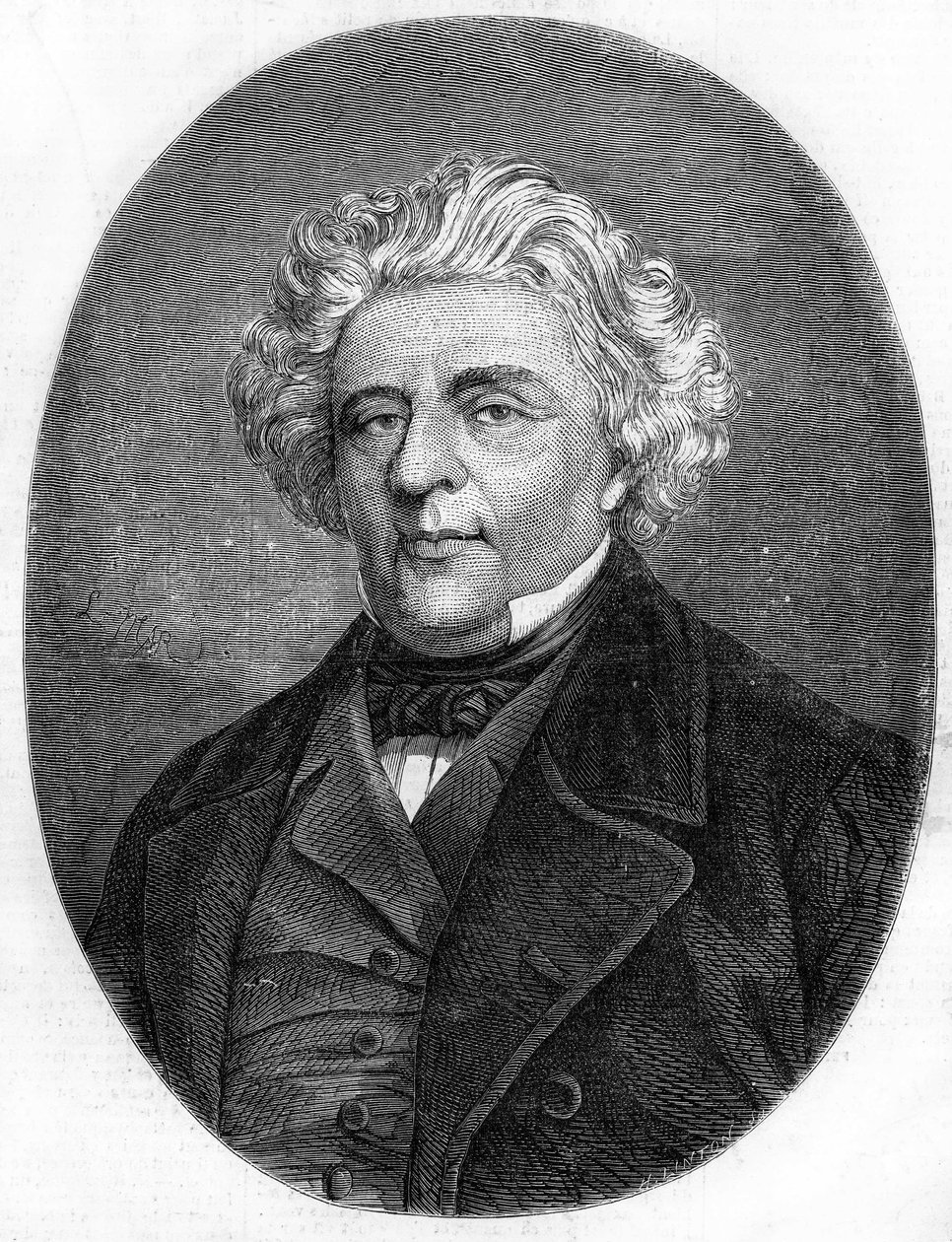 Luigi Lablache (1794-1858)的肖像，法国歌剧演员。 作者 法语学校
