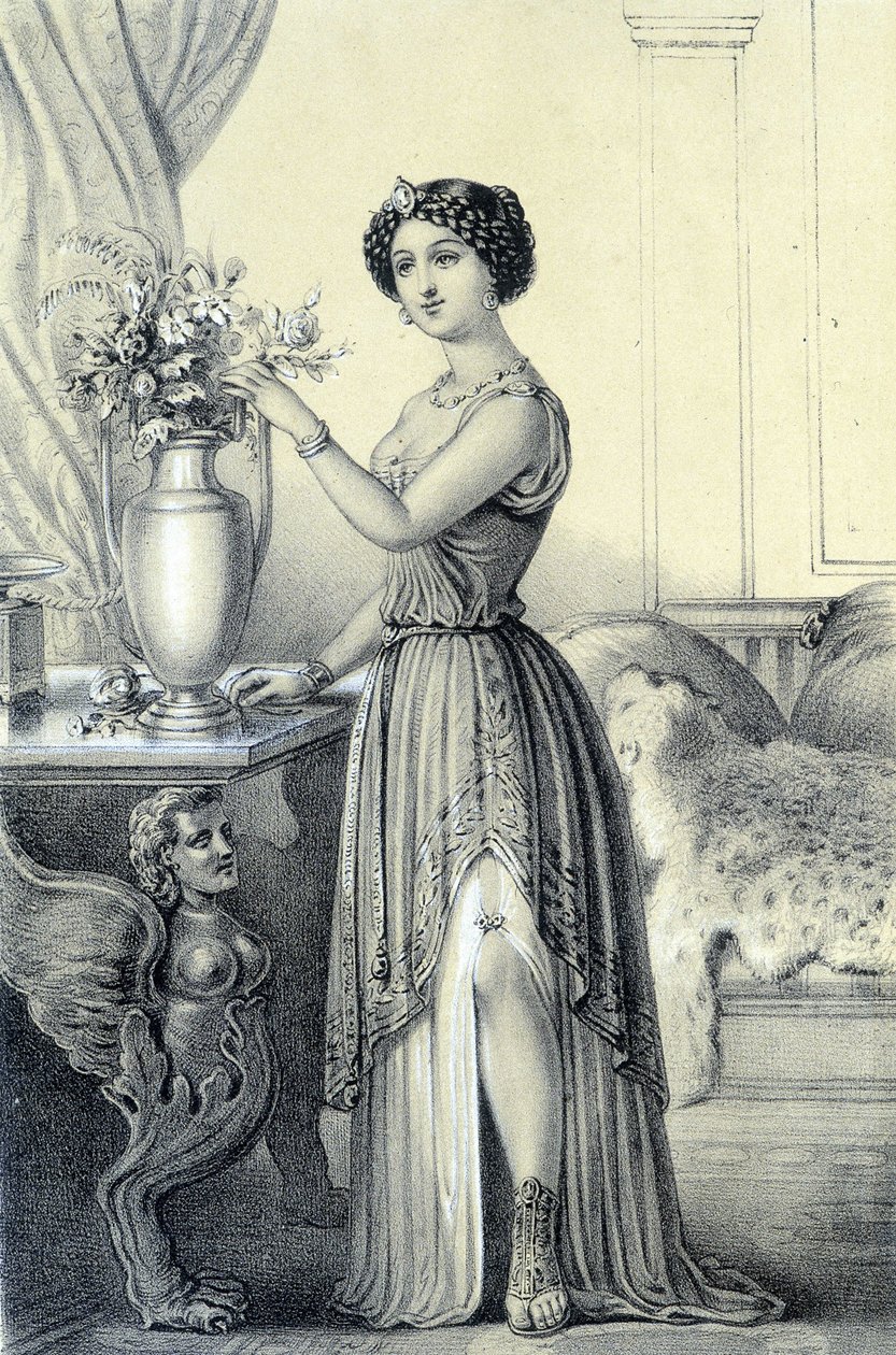 Mademoiselle de Fontenay 或 Teresa (Theresa or Terezia) Cabarrus 的肖像，被称为 Madame Tallien (Talien) - 在 Albert Maurin 的“法国革命历史画廊”中 作者 法语学校