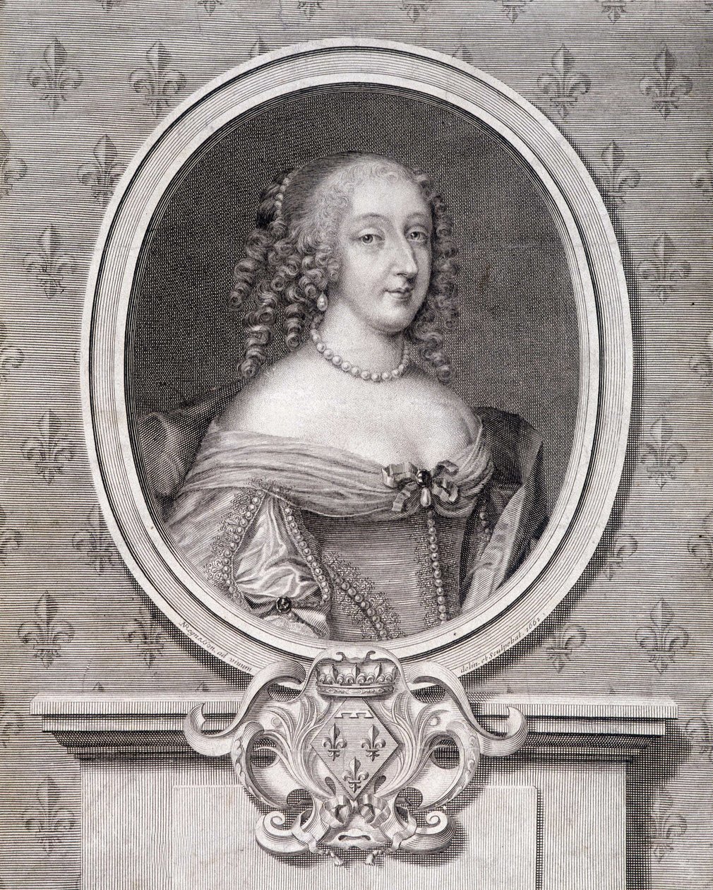 Mademoiselle de Montpensier 的肖像被称为“Grande Mademoiselle” 作者 法语学校