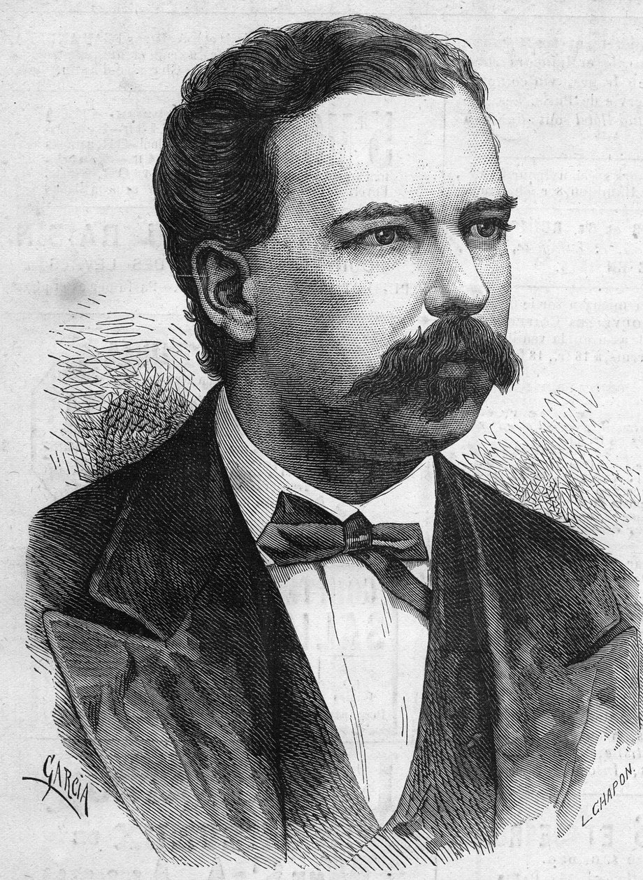 曼努埃尔-帕尔多（1834-1878）的肖像，1872至1876年的秘鲁总统。雕刻于1878年12月7日的《世界画报》第1132期。 作者 法语学校