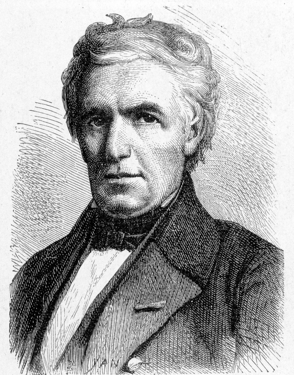 Marc Séguin (1786 - 1844) 的肖像，他是构思悬索桥原理的法国工程师，也是管状锅炉的发明者 - 在“Album de la Science； 杰出的科学家； 伟大的发现””” 1896 年。 作者 法语学校