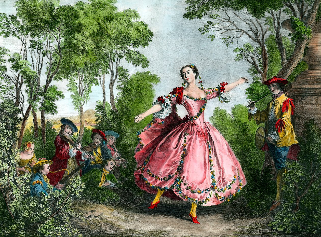 Marie Anne de Cupius de Camargo dit La Camargo (1710-1770)舞者的肖像 18世纪巴黎的版画。图书馆歌剧博物馆 作者 法语学校