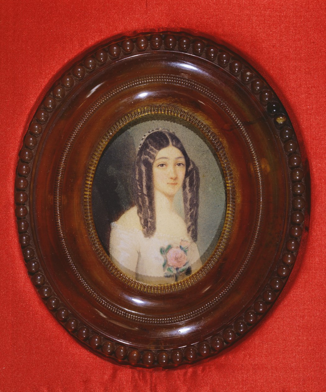 Marie Duplessis的肖像（1824-1847）也被称为Lady with Camelias，1847年（纸上的wc） 作者 法语学校