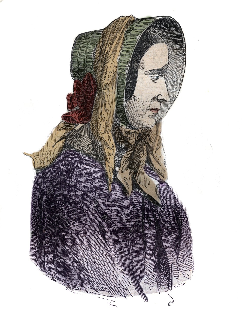Marie Fortunee Capelle, Marie Lafarge (Madame) (1816-1852) 法国罪犯的肖像--Armand Fouquier (1817-18?) 1858-1867年在 "Causes celebres de tous les peuples "中的版画 - 私人收藏 作者 法语学校