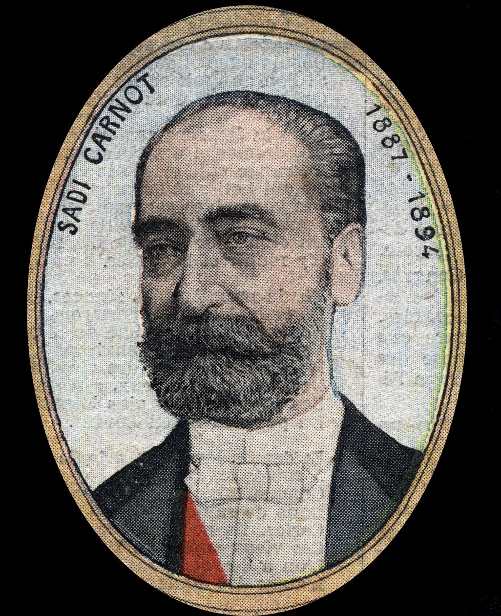 法兰西共和国总统玛丽-弗朗索瓦-萨迪-卡诺（1837-1894）的画像。 作者 法语学校