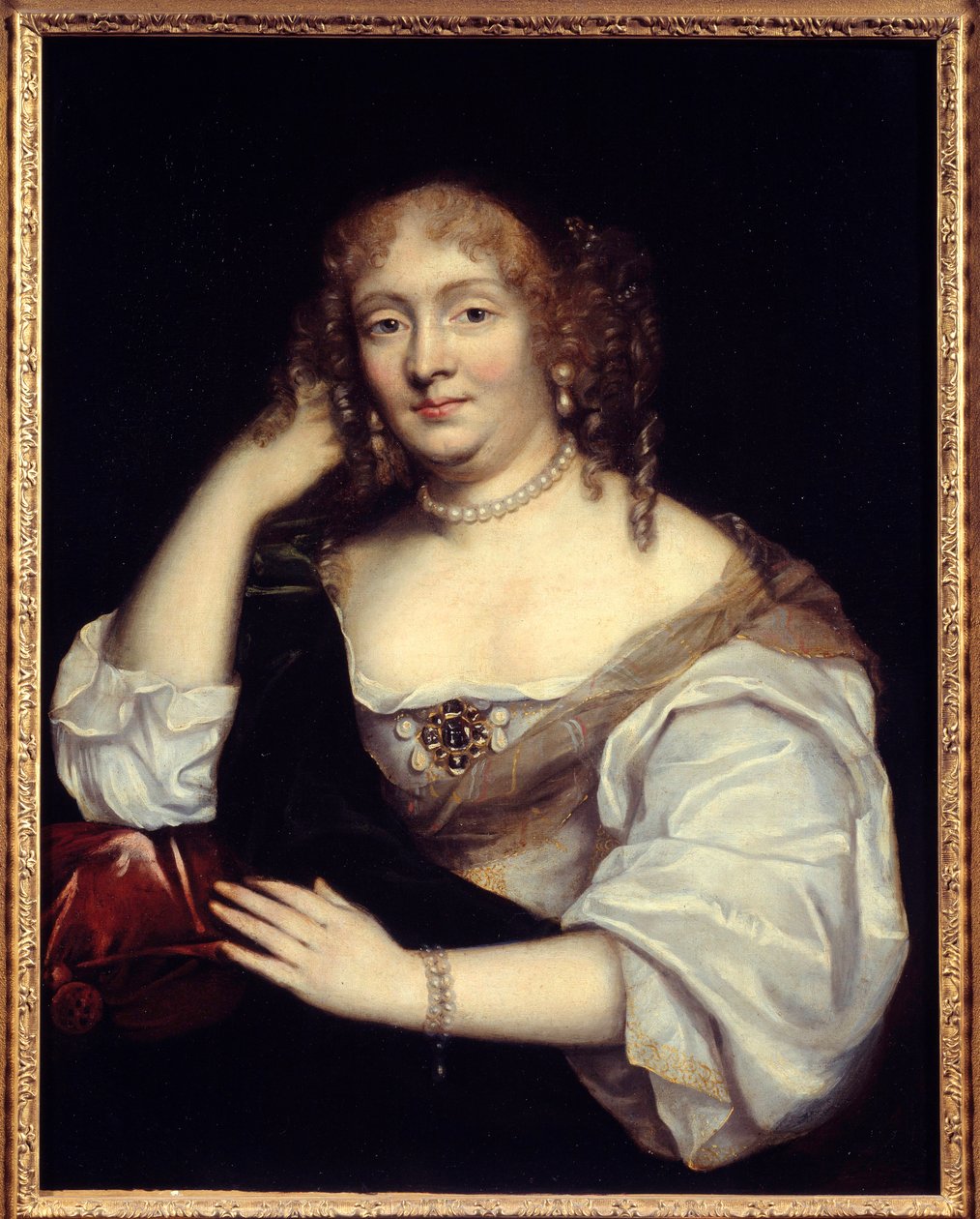 Marie de Rabutin-Chantal (Rabutin Chantal) 的肖像，塞维尼侯爵夫人，被称为塞维尼夫人 (1626-1696)，法国画派的女作家。 17世纪太阳。 0,81 x 0,65 米 作者 法语学校
