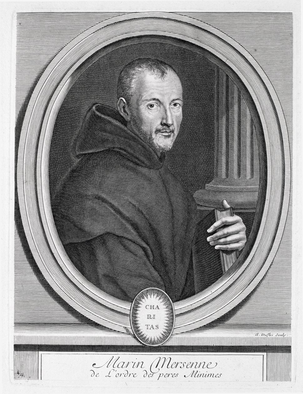 由杜弗洛斯雕刻的Marin Mersenne（1588-1648）的肖像 作者 法语学校