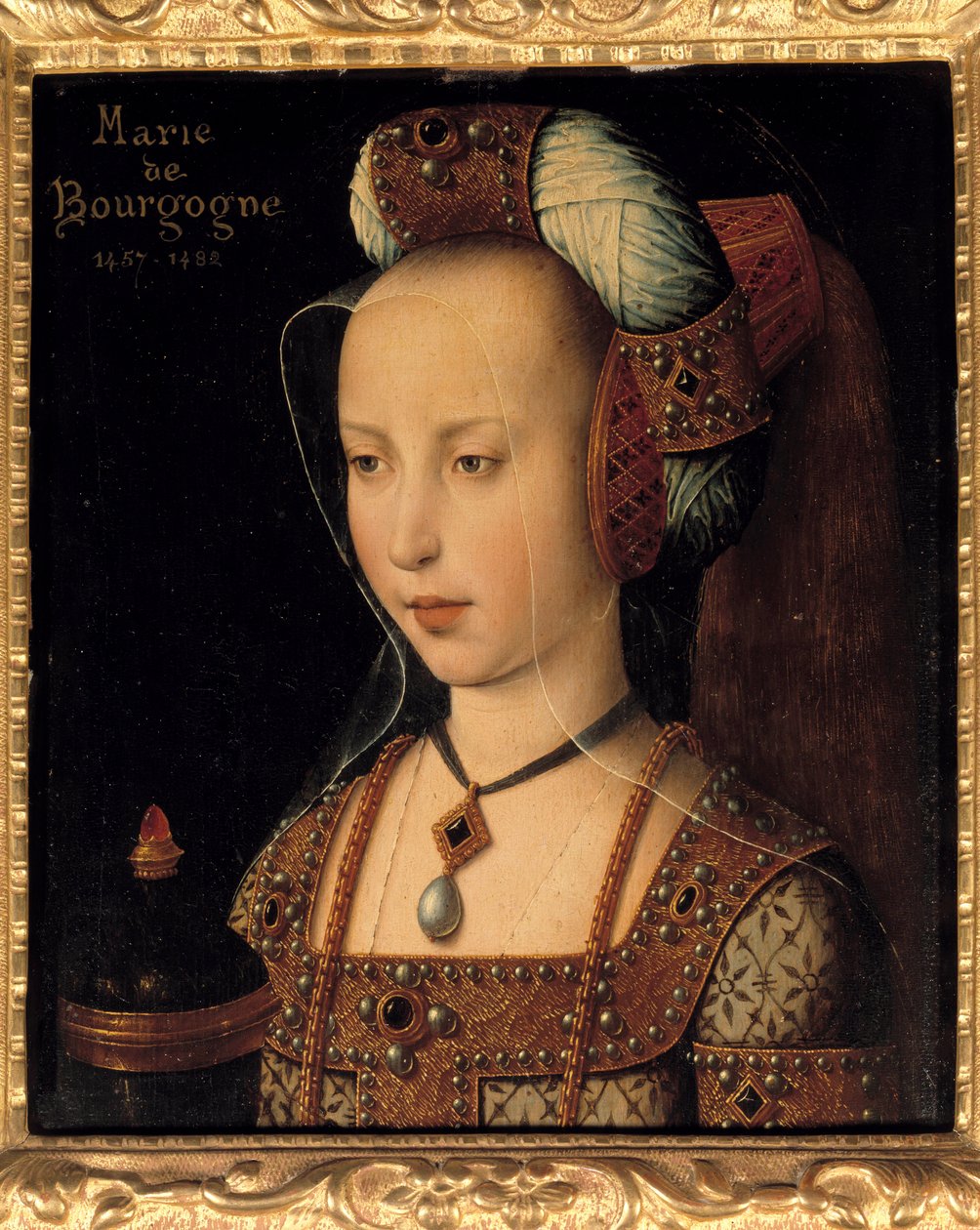 勃艮第公爵夫人和伯爵夫人玛丽（1457-1482）的画像 作者 法语学校