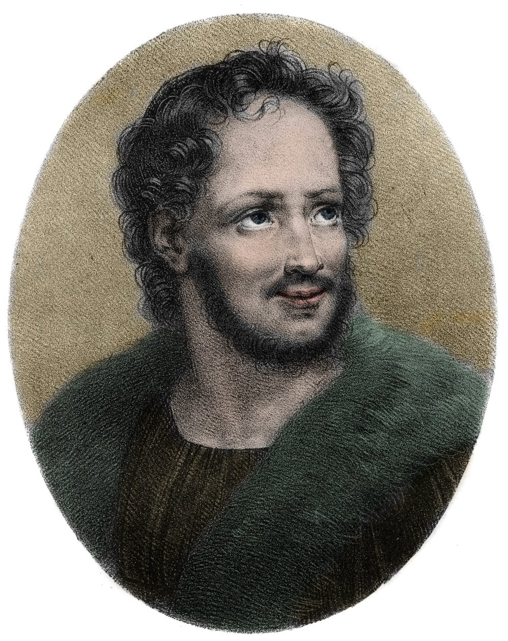 法国诗人Mathurin Regnier（1573-1613）的肖像 - 法国讽刺作家Mathurin Regnier（1573-1613）的肖像，版画 作者 法语学校