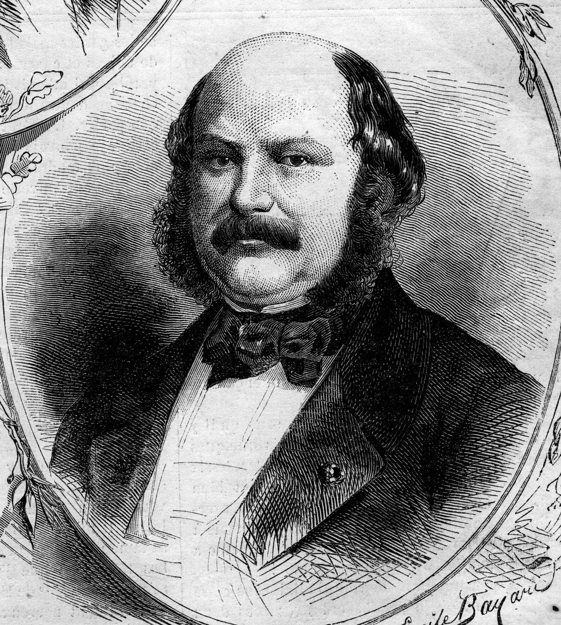 马克西米利安-儒勒-马库斯-柯尼希斯瓦特（1817-1878）的肖像，法国银行家和政治家。1862年4月19日《世界画报》第262期的版画。 作者 法语学校