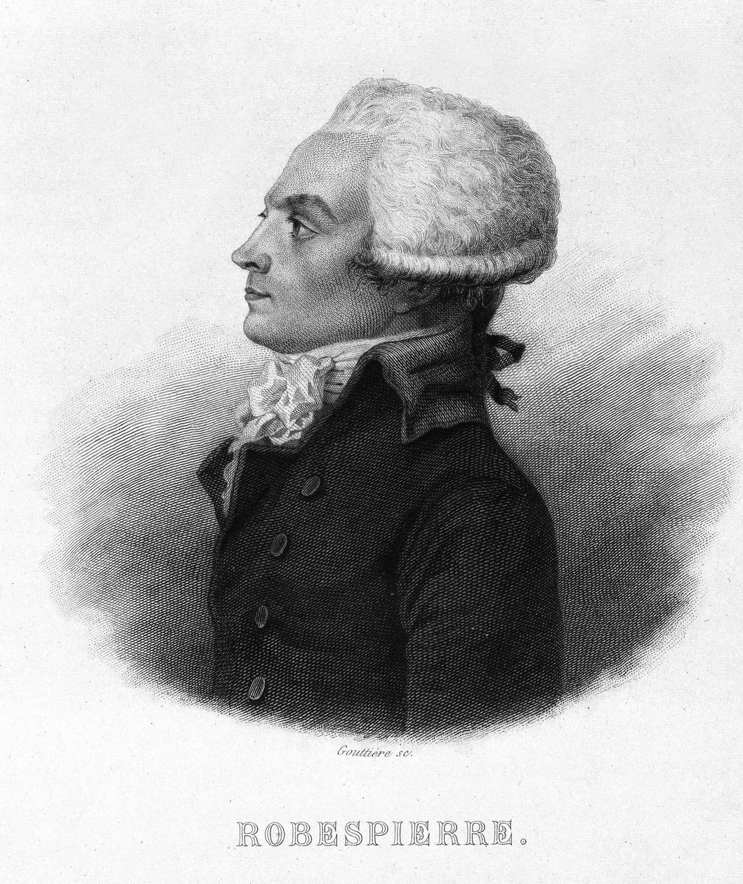 马克西米利安-罗伯斯庇尔（1758 - 1794）的肖像--载于梯也尔的《法国革命》。19世纪 作者 法语学校