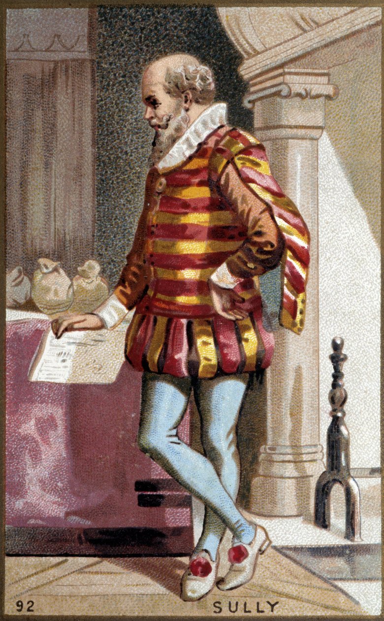 法国政治家马克西米利安-德-白图恩，罗斯尼男爵，苏利公爵（1560-1641）的画像。 作者 法语学校
