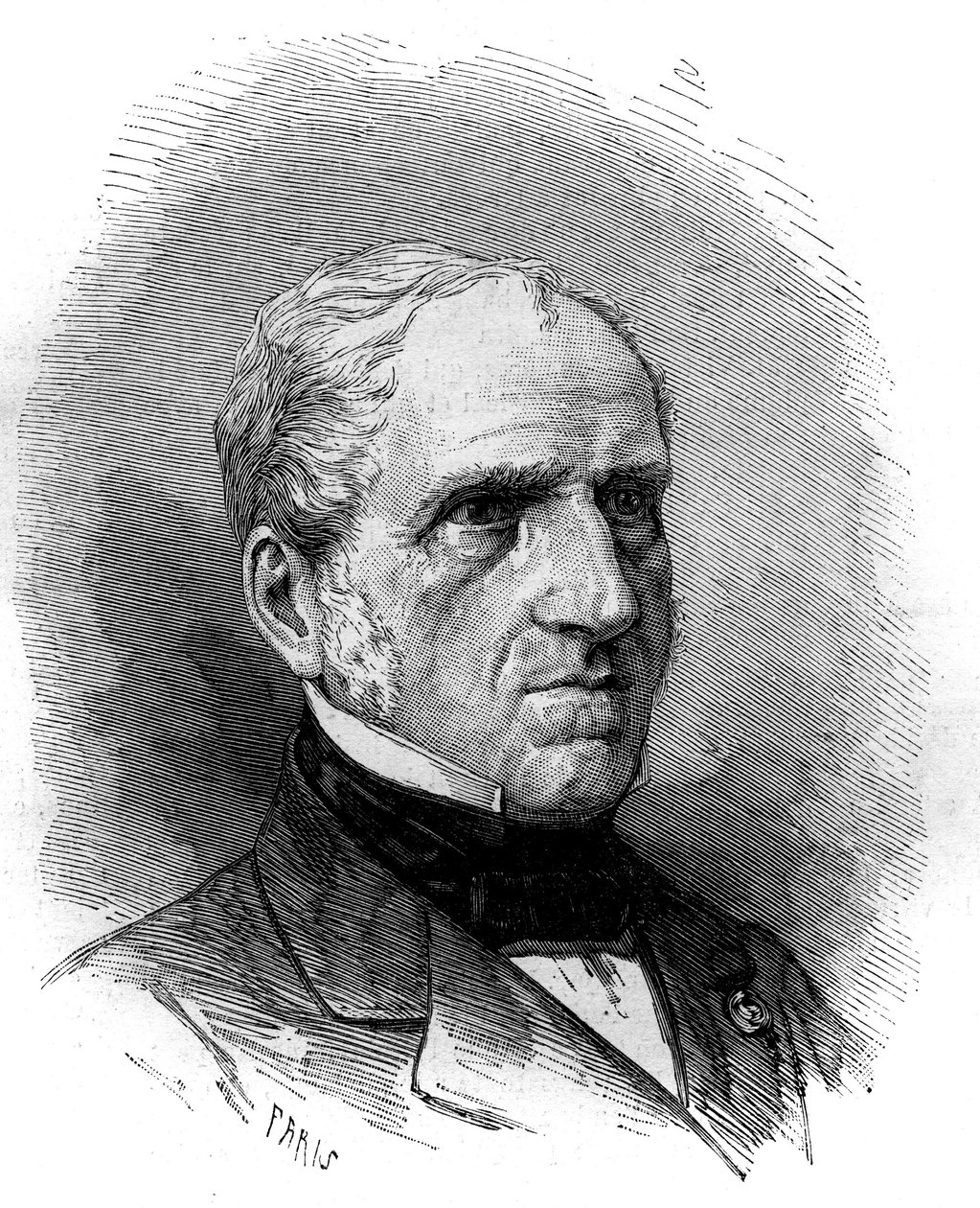 米歇尔-查尔斯（1793-1880）的画像，法国数学家。1881年1月1日《世界画报》第1240期上的版画。 作者 法语学校